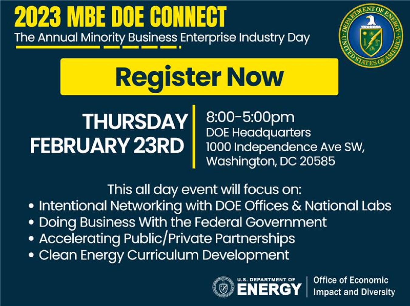 2023 MBE DOE Connect Summit Department of Energy